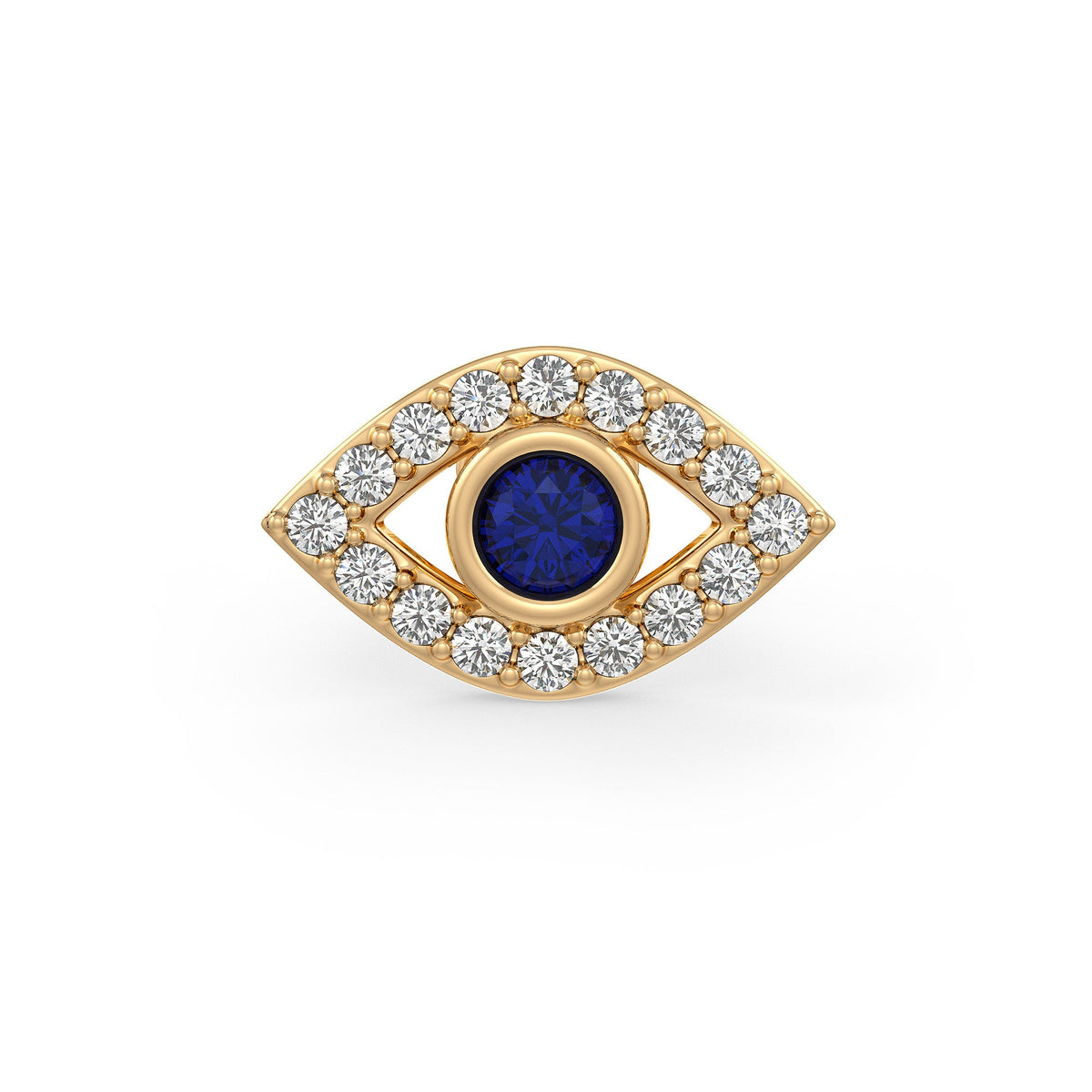 Sapphire diamond evil eye piercing stud