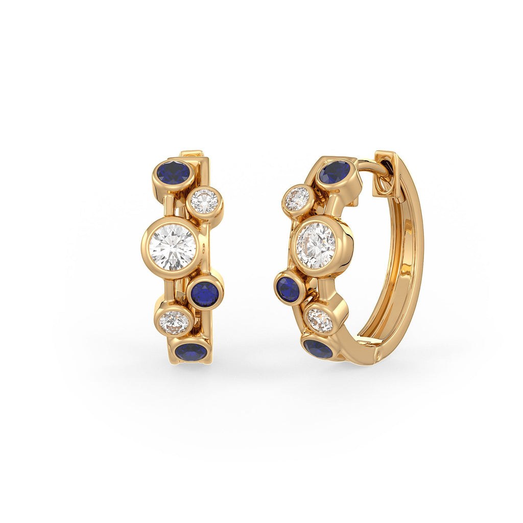 Polished gold hoop profile showing the rounded bubble detailing