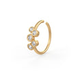 Skinny Diamond Bubble Nose Hoop Ring 18ct Yellow Gold