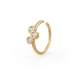 Skinny Diamond Nose Ring Trilogy Hoop 18ct Yellow Gold