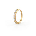 Diamond Skinny Nose Ring Eternity Hoop 18ct Yellow Gold