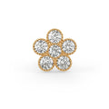 Daisy Flower Diamond Nose Stud 18ct Yellow Gold Large 0.33ct