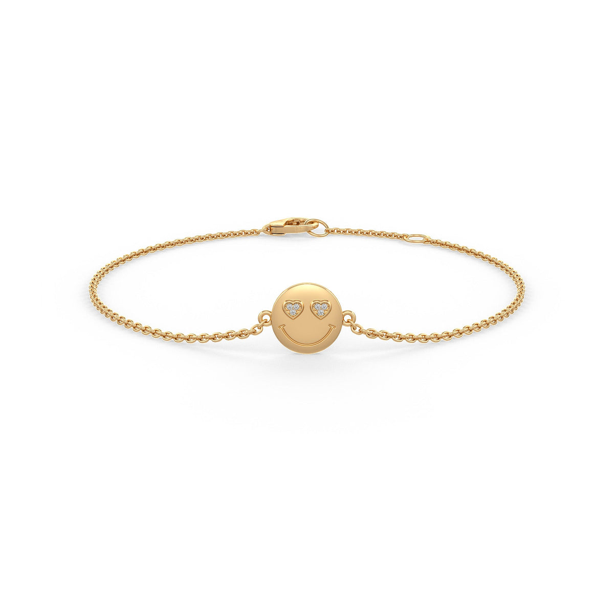 18ct Yellow Gold Emoji Smiley Diamond Bracelet Cervin Blanc