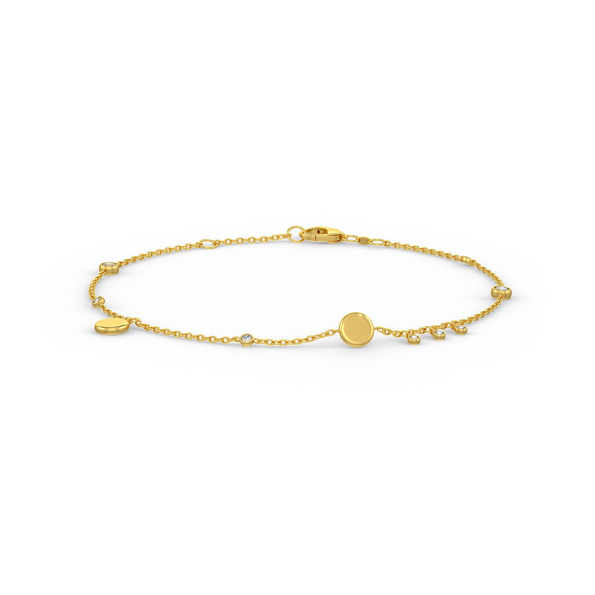 Refined 18ct yellow gold charm bracelet