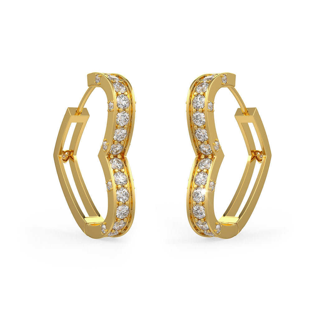 1 Karat Diamant-Herzohrringe aus Gelbgold