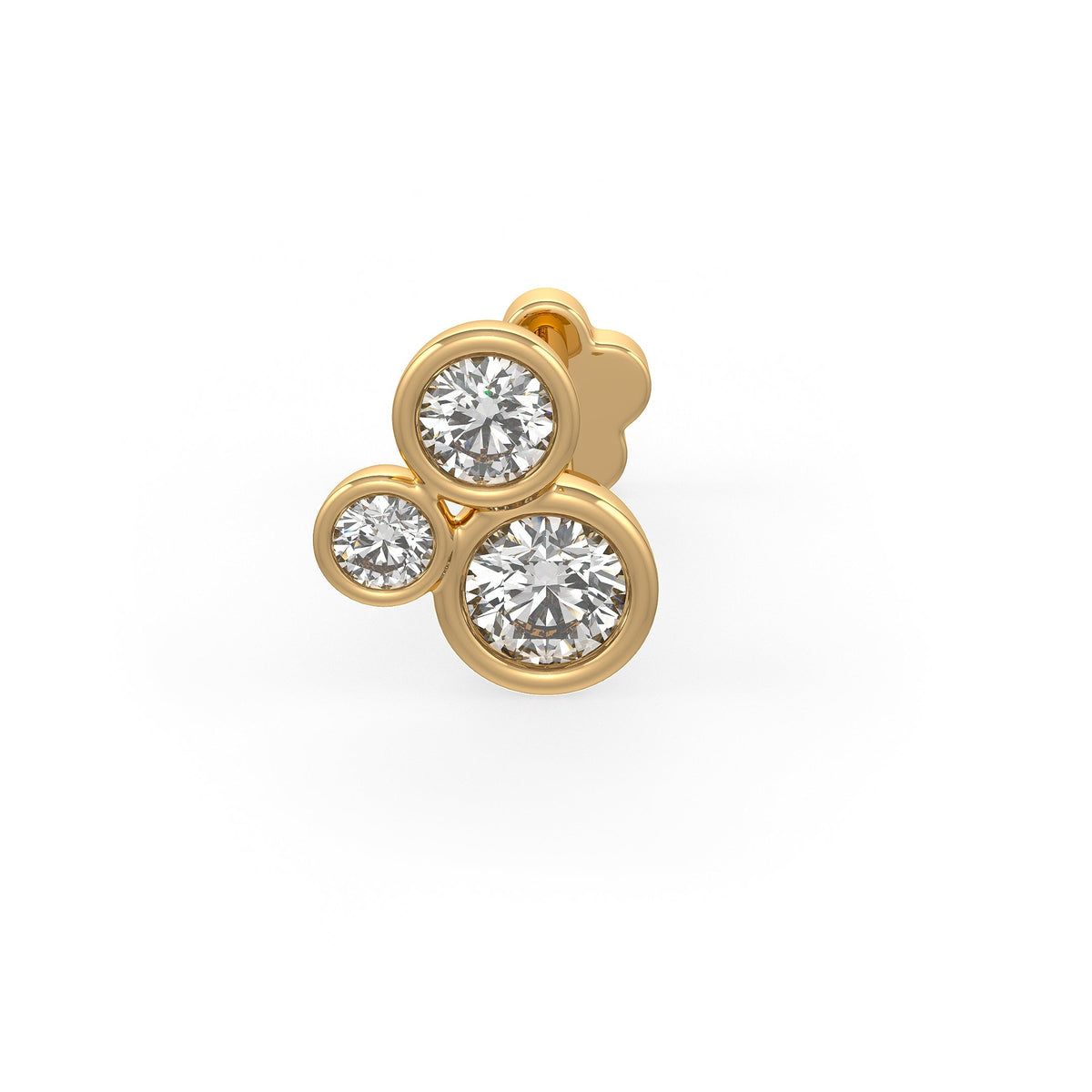 Classic 18ct gold diamond nose stud