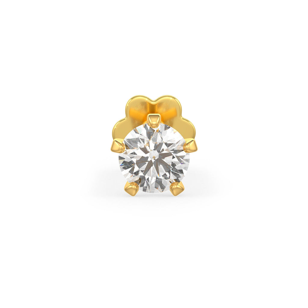Luxury minimalist gold diamond nose pin