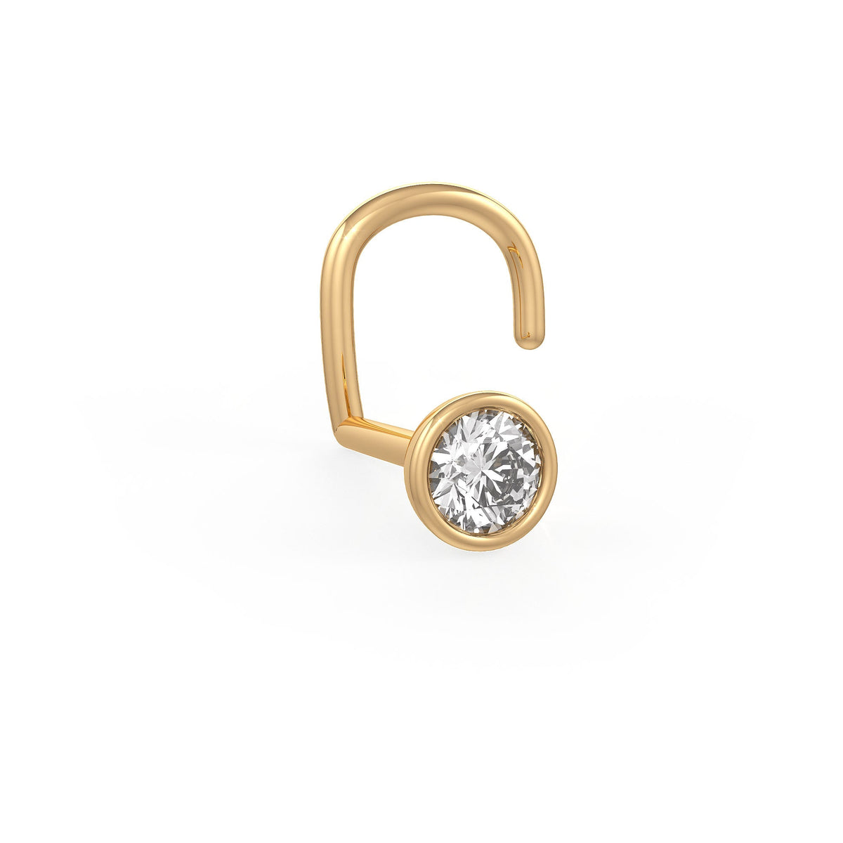 Puce de nez en or jaune 18 carats sertie de diamants
