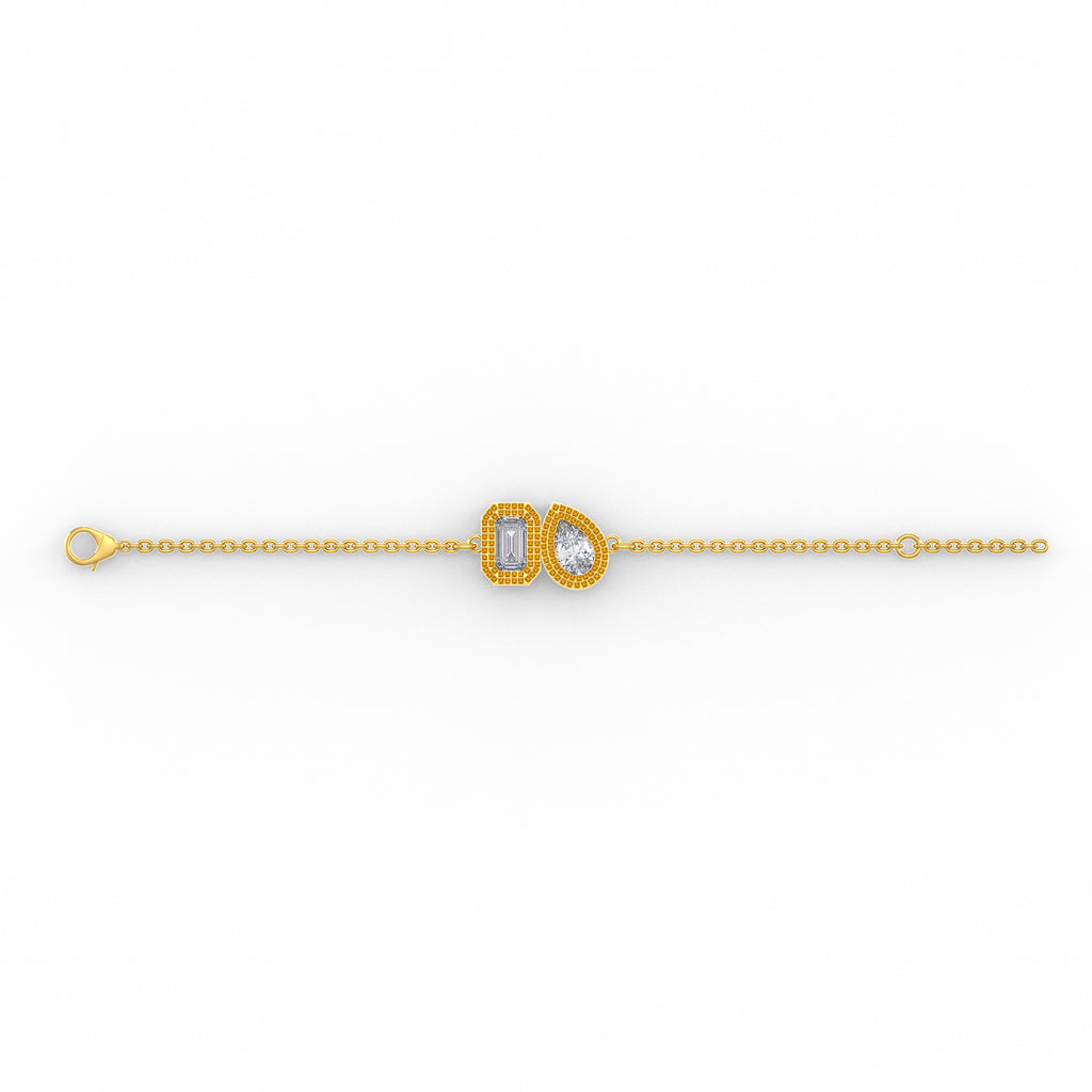Toi Et Moi Diamond Bracelet 0.40ct in 18ct Yellow Gold