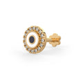 Yellow gold evil eye diamond nasal piercing