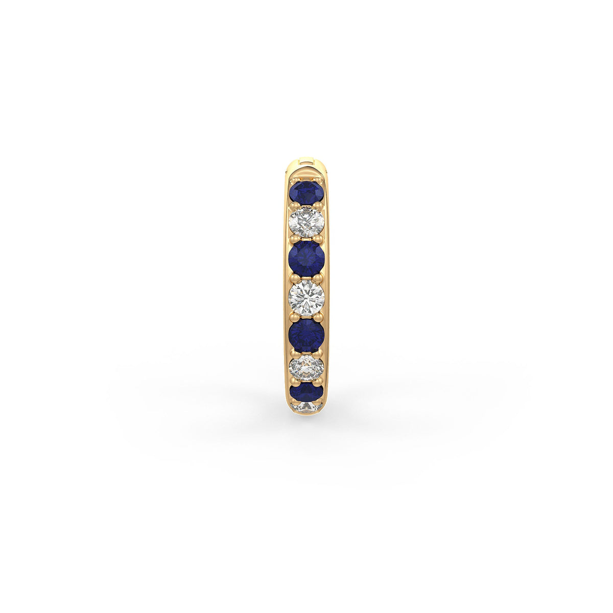 Skinny diamond sapphire nose hoop gemstone ring