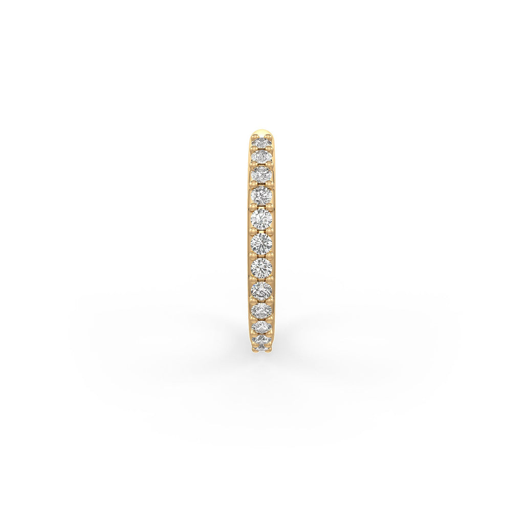Diamond Skinny Nose Ring Eternity Hoop 18ct Yellow Gold
