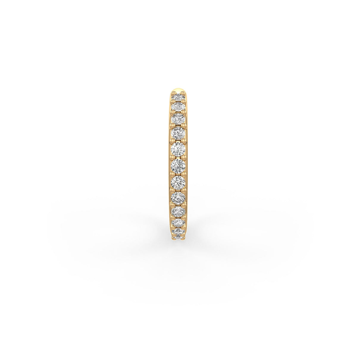 Diamond Skinny Nose Ring Eternity Hoop 18ct Yellow Gold