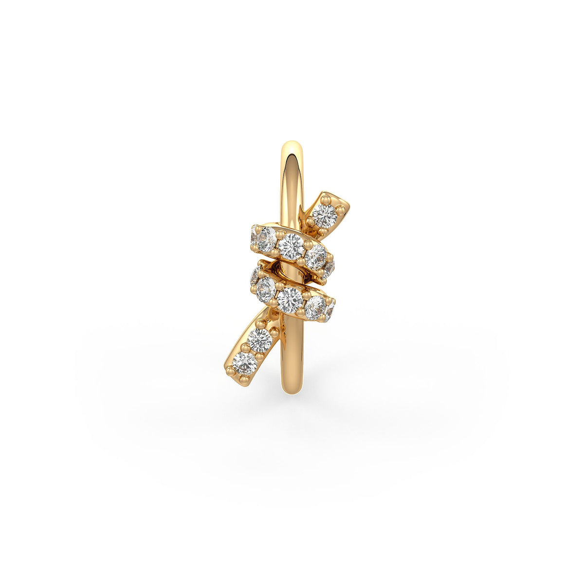 Skinny Knot Diamond Nose Ring 18ct Yellow Gold