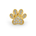 18ct Yellow Gold Diamond Stud Paws🐾  Singular Cartilage Piercing Paw Earrings