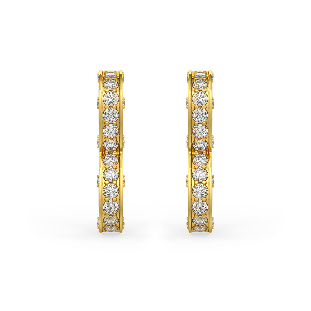 1 Karat Diamant-Herzohrringe aus Gelbgold