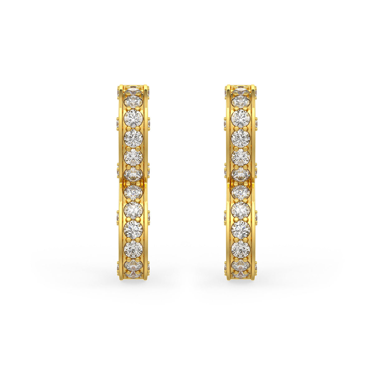 1 Karat Diamant-Herzohrringe aus Gelbgold