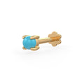 Turquoise nose stud in 18ct yellow gold