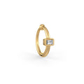 18k yellow gold baguette diamond nose ring