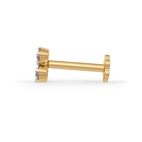 Luxury 18ct yellow gold nose pin