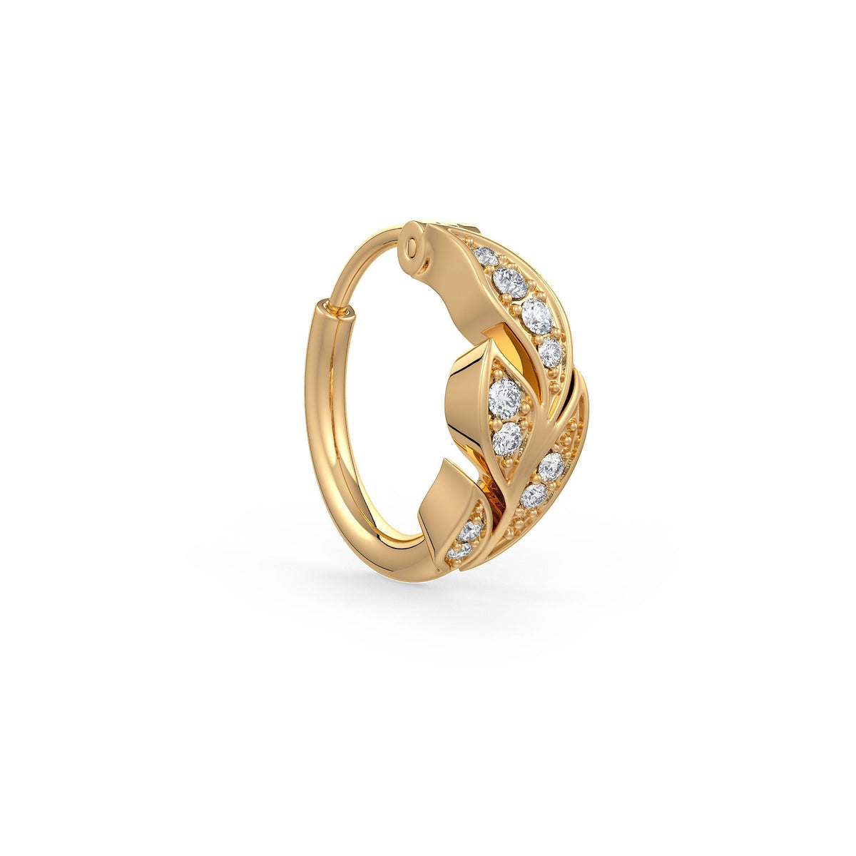 Stylish front view yellow gold diamond