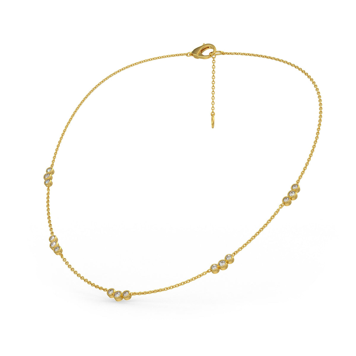 Chic 18ct yellow gold diamond necklace