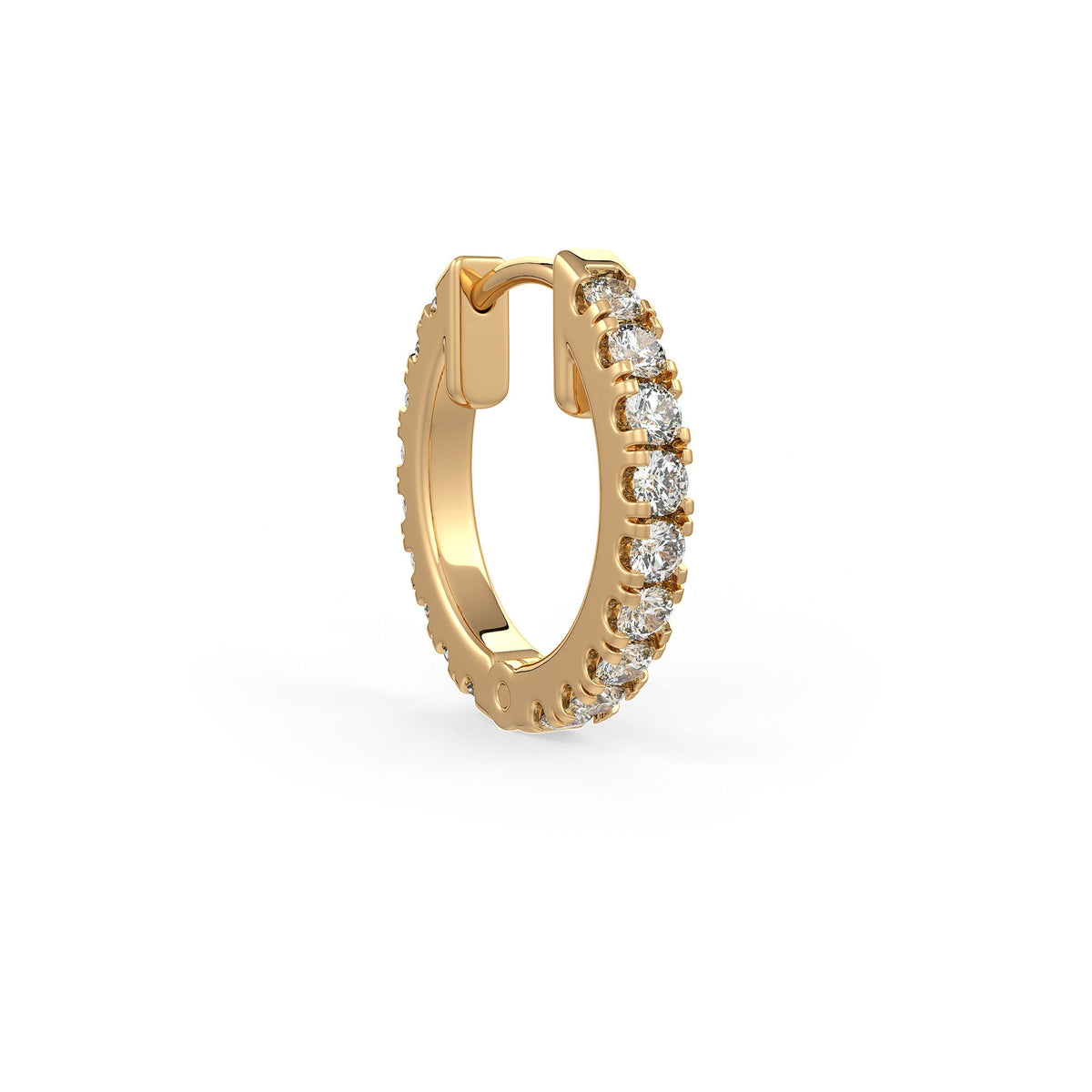 18ct yellow gold diamond cartilage hoop earring
