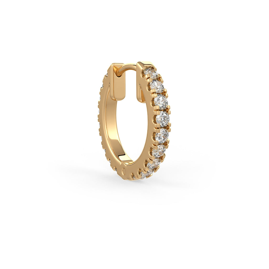Sparkling full eternity diamond hoop in yellow gold