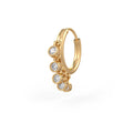 Diamond Nose Hoop Ring in 18ct Yellow Gold Bezel Charms