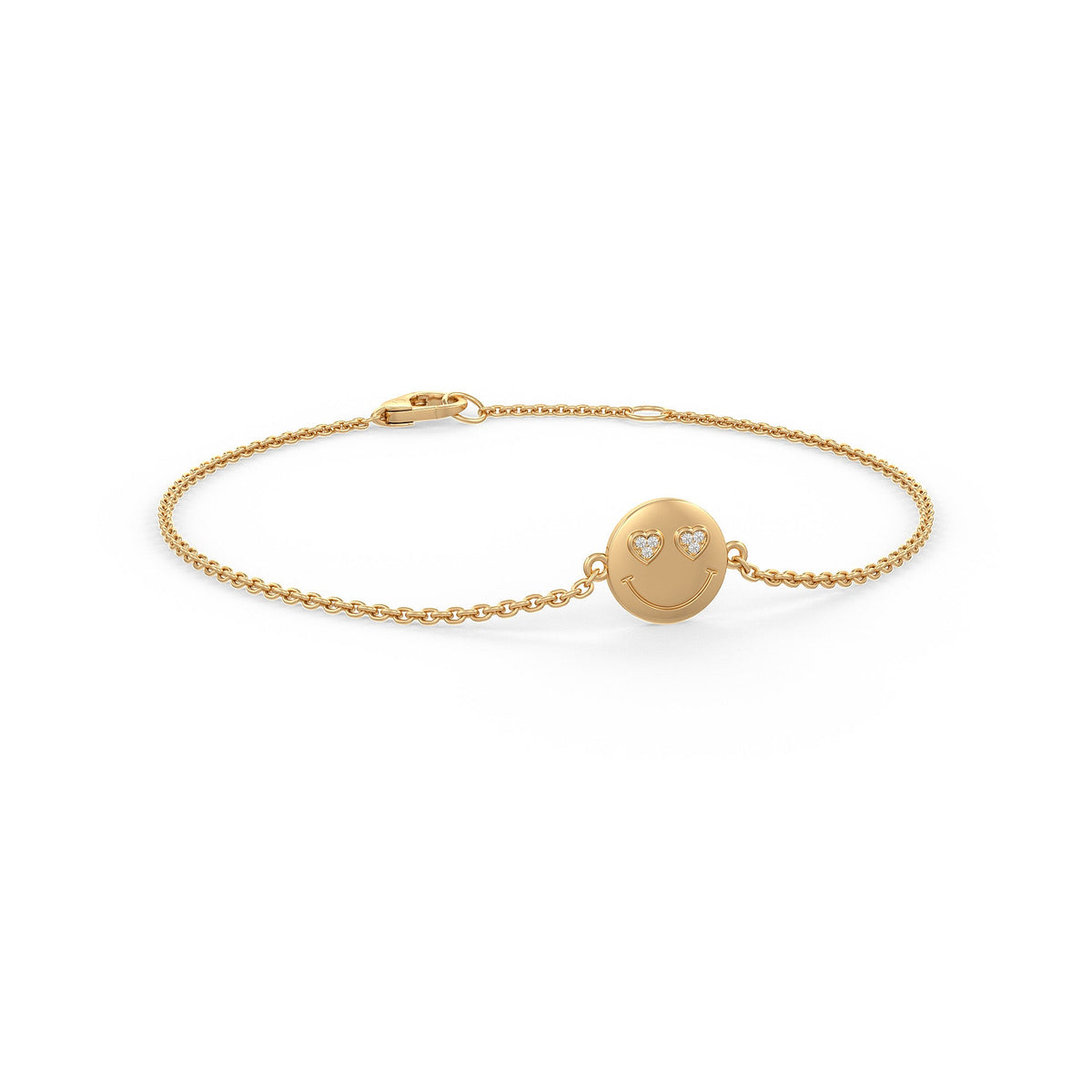 18ct Yellow Gold Emoji Smiley Diamond Bracelet Cervin Blanc