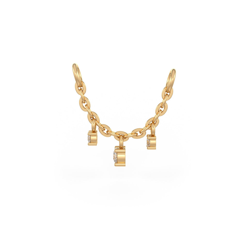 Diamond Connector Charm Chain in 18ct Yellow Gold