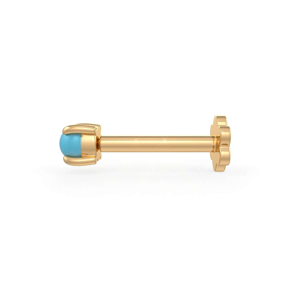 0.3g yellow gold turquoise nose stud