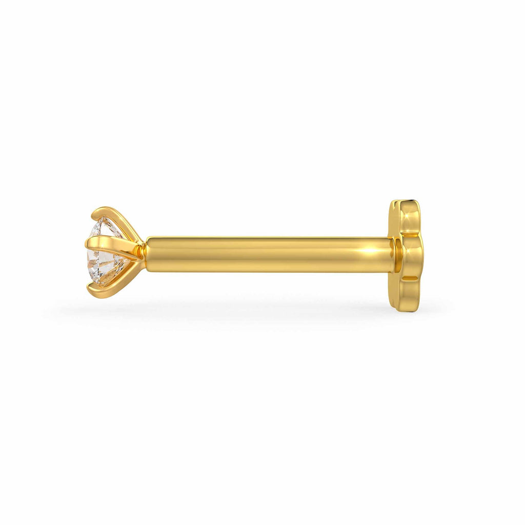 Single diamond 18ct gold nose stud