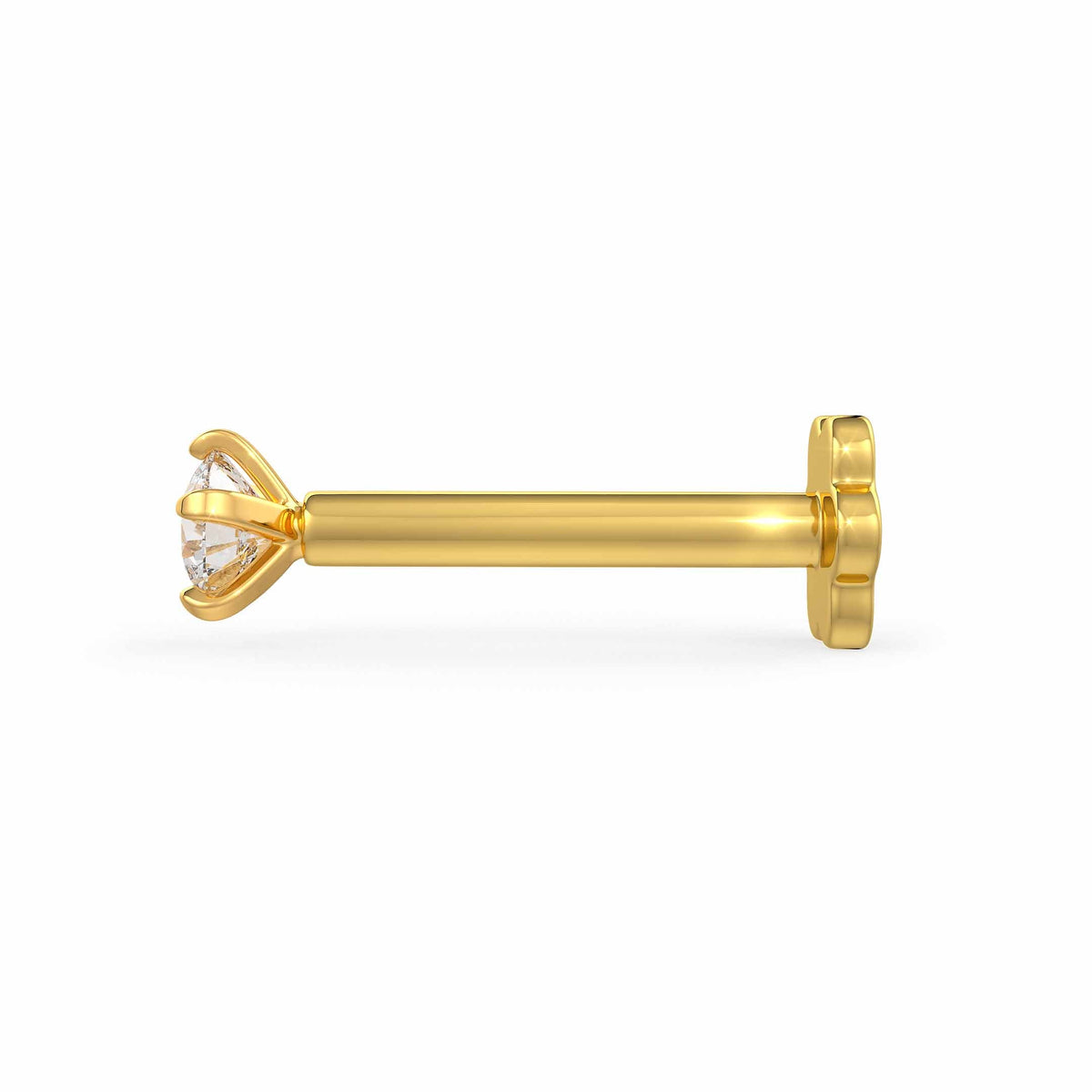 Single diamond 18ct gold nose stud