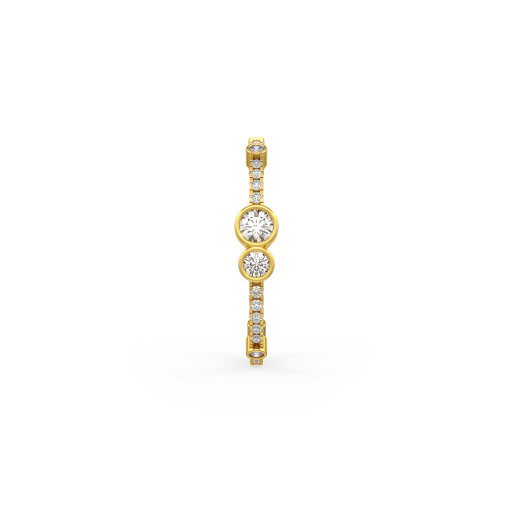  Orecchini a cerchio con diamanti a bolla da 1,30 ct in oro giallo