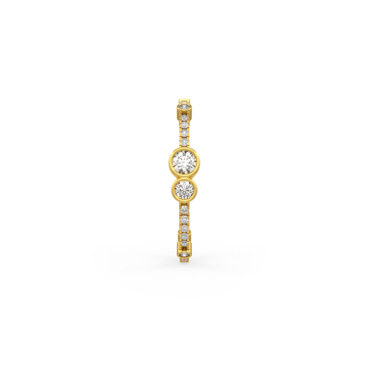  Orecchini a cerchio con diamanti a bolla da 1,30 ct in oro giallo