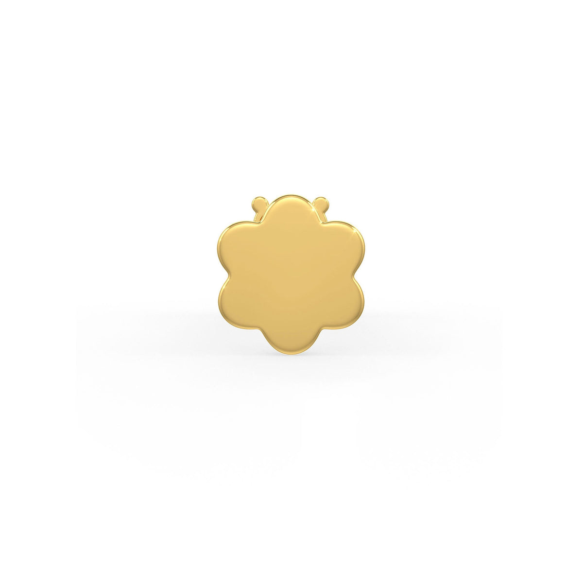 Gold flower shaped back view nose stud