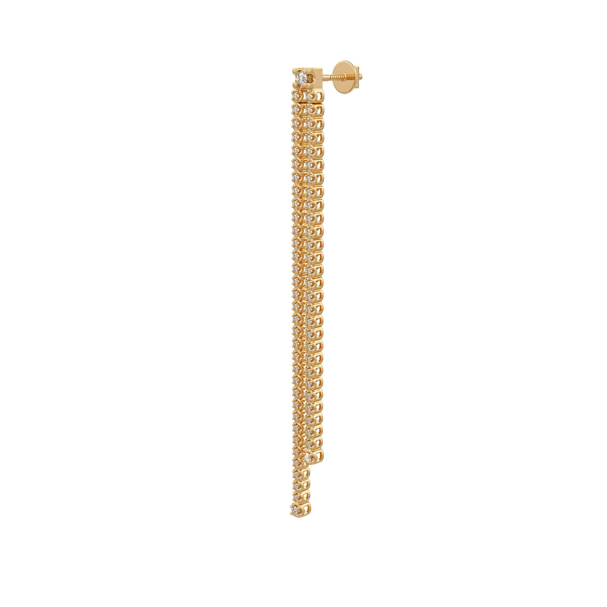Premium long drop diamond earrings