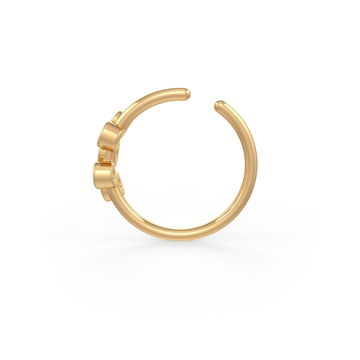 Skinny Diamond Bubble Nose Hoop Ring 18ct Yellow Gold