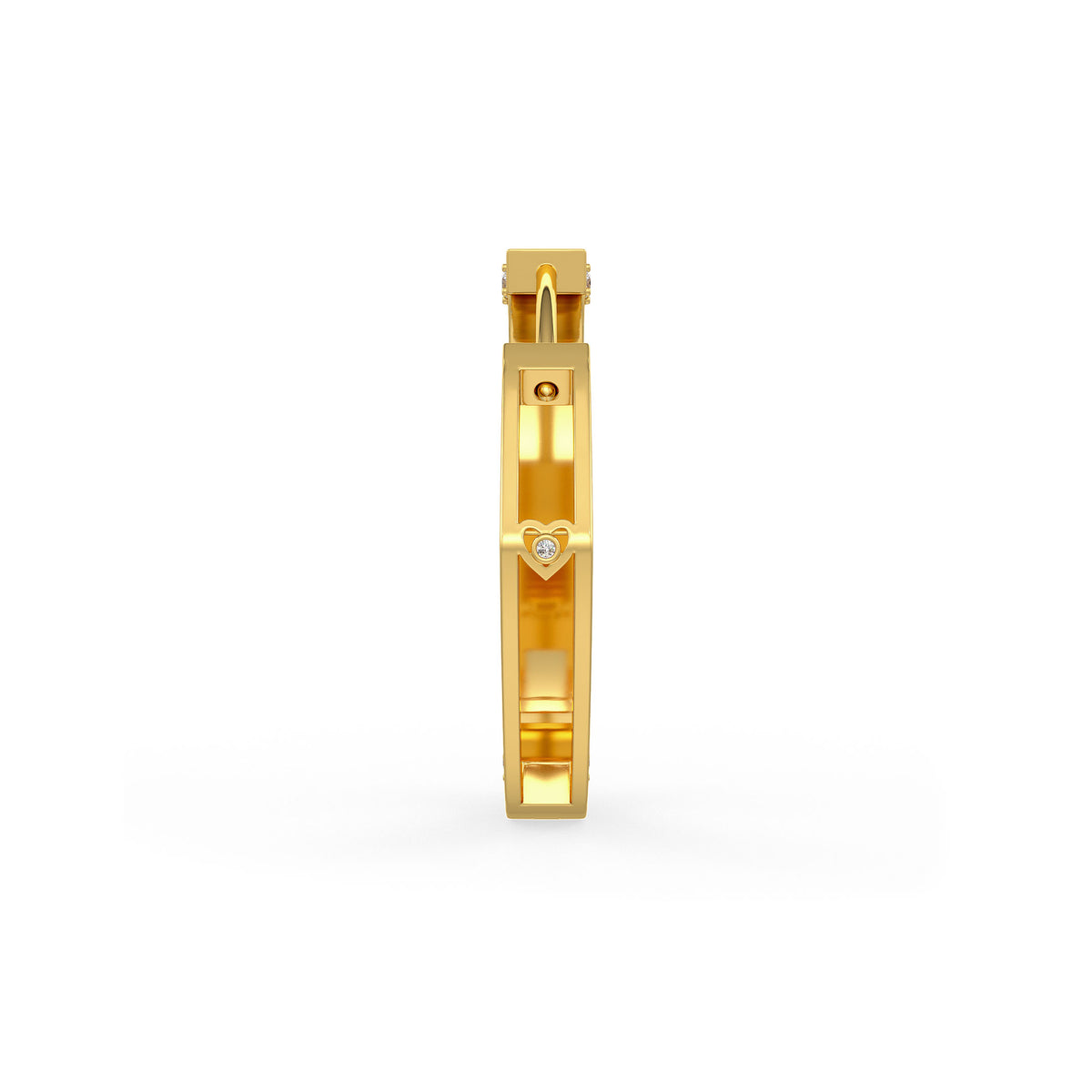1 Karat Diamant-Herzohrringe aus Gelbgold