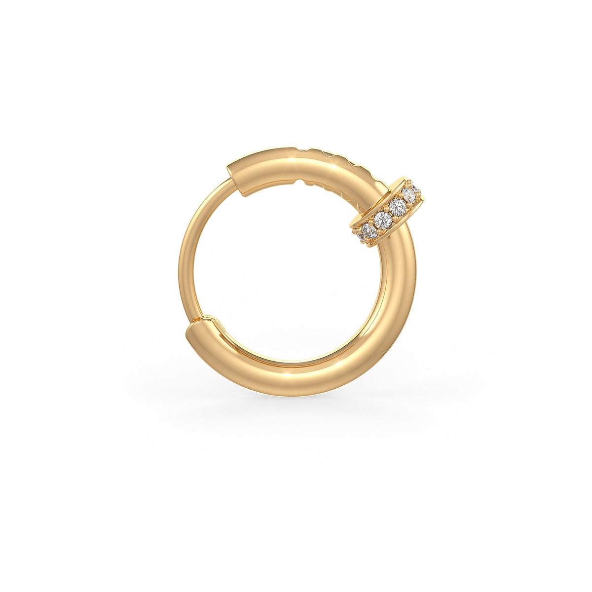 Unique nail shaped nose hoop combining modern style and fine jewellery