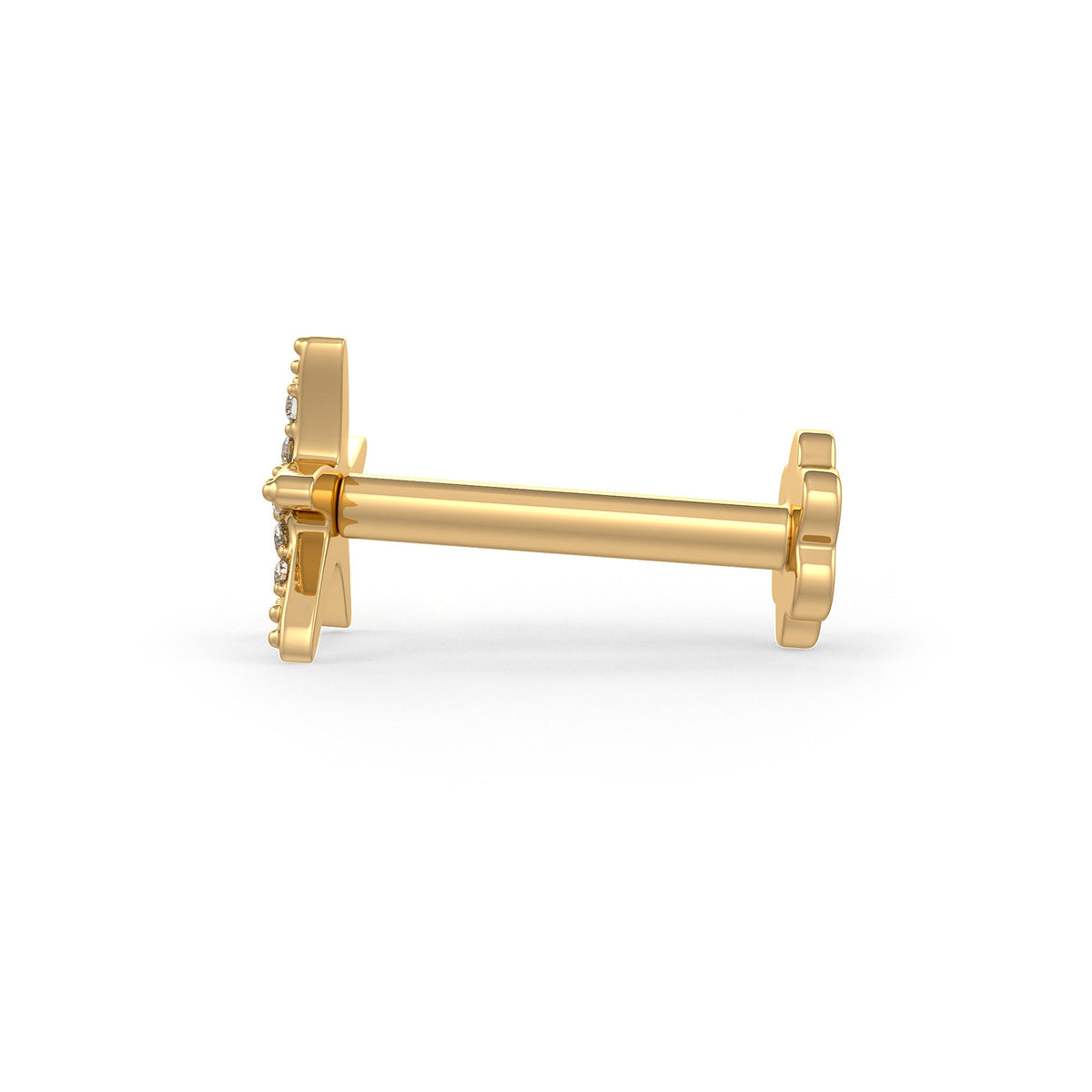 Starfish Diamond Nose Stud Pin 18ct Yellow Gold