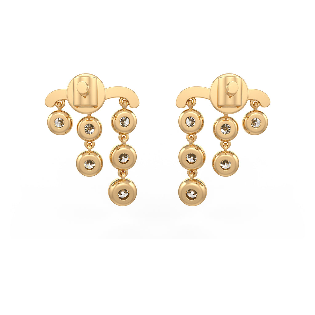 1ct Diamond Earrings in 18ct Yellow Gold Raindrops Drop Studs One Carat