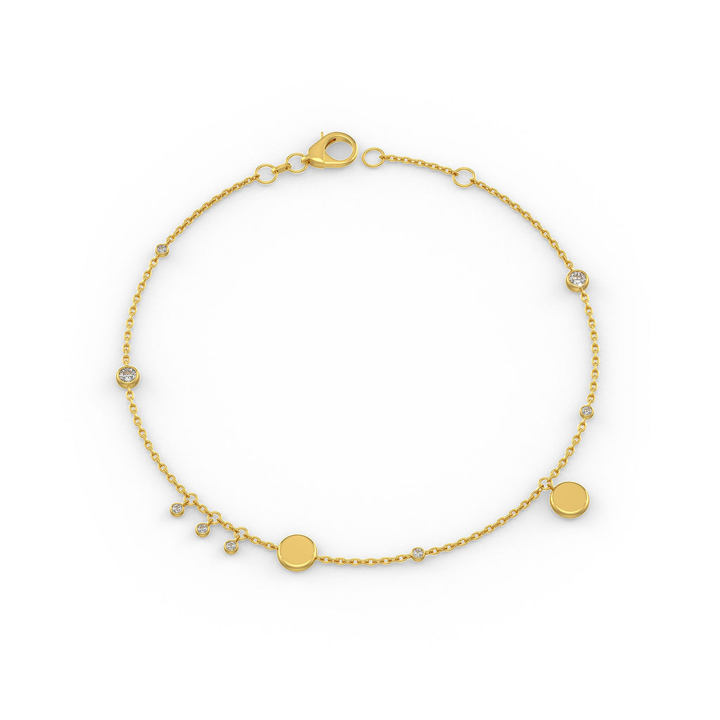 Minimalist 0.22ct gold diamond bracelet