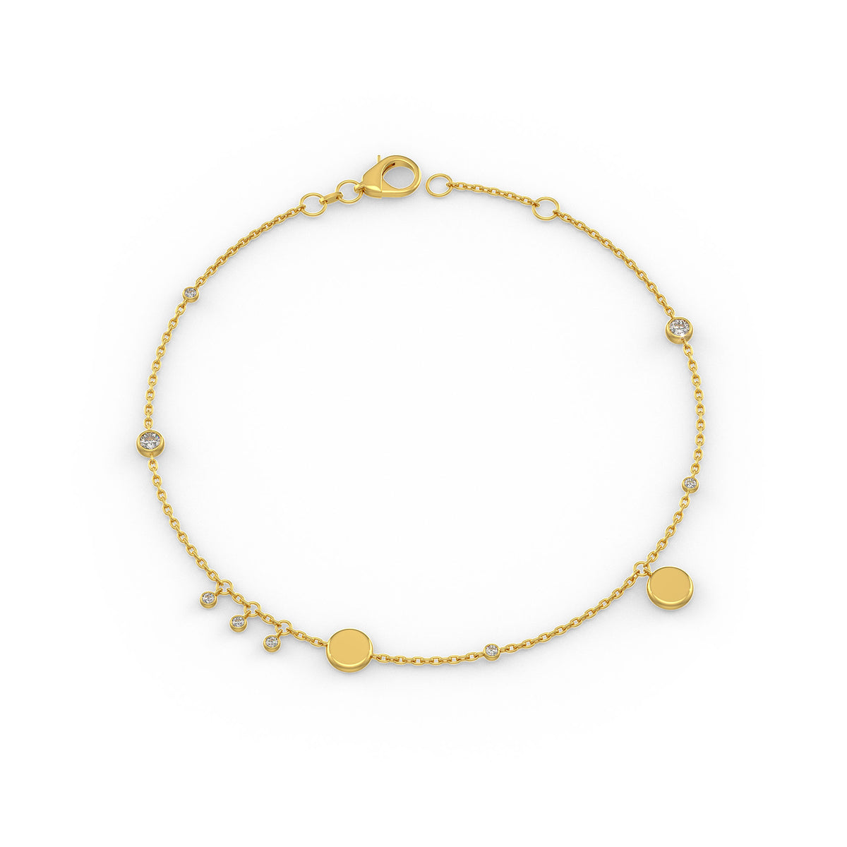 Minimalist 0.22ct gold diamond bracelet