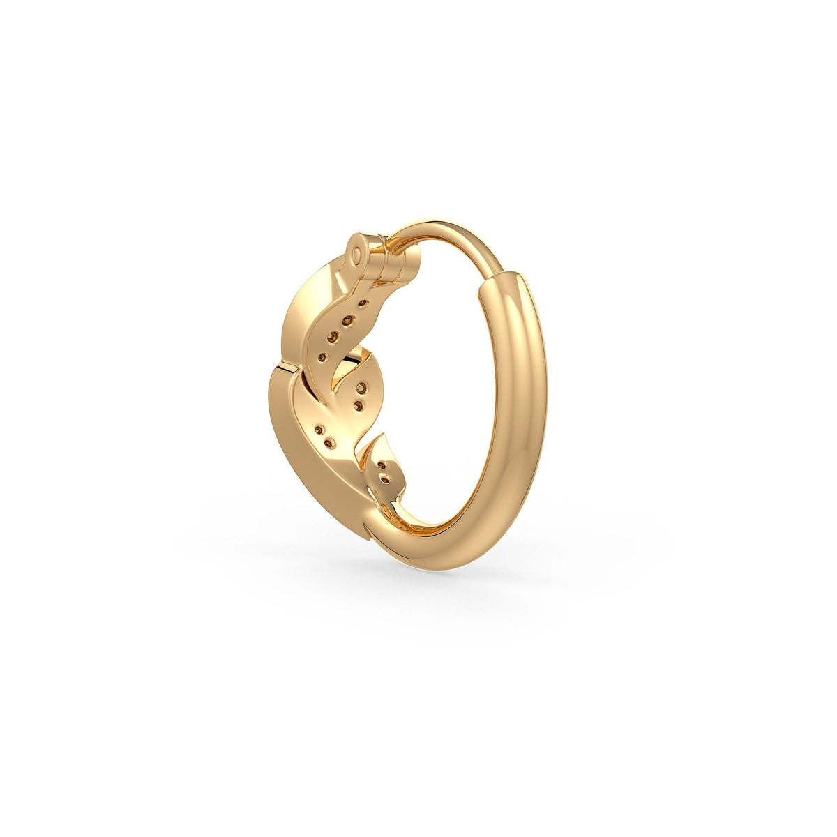 Back view of 18ct yellow gold diamond nose hoop