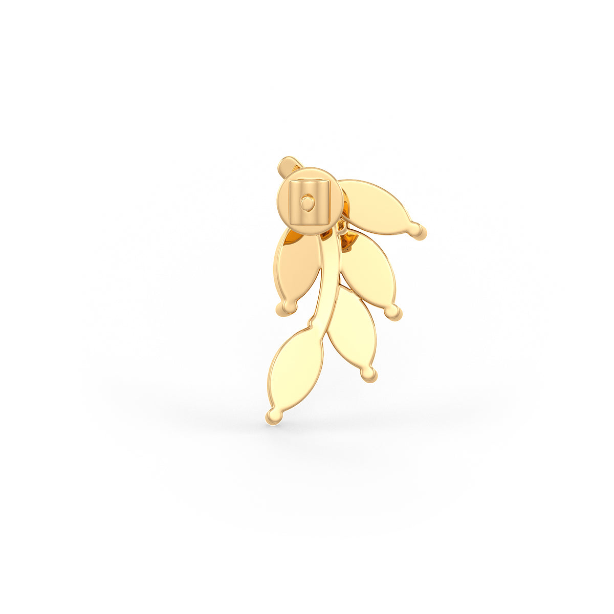 Dazzling yellow diamond leaf earring