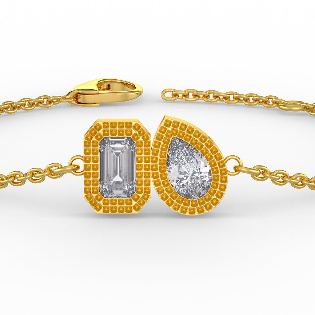 Toi Et Moi Diamond Bracelet 0.40ct in 18ct Yellow Gold