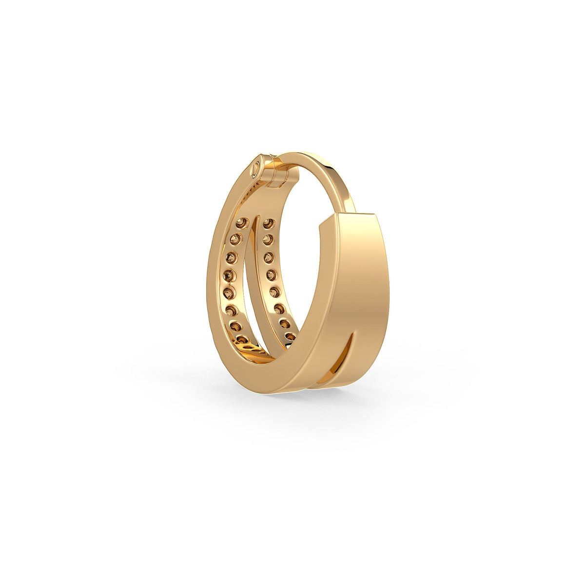 Minimalist 18ct yellow gold diamond nose hoop ring
