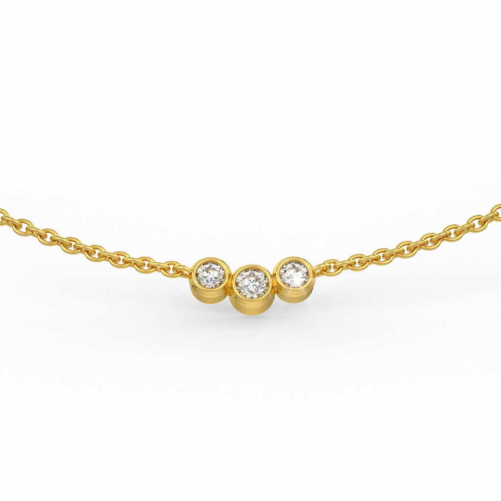 Sparkling 18ct yellow gold diamond necklace